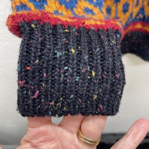 Hang Ten Sweater Men’s Large Geometric Native Cosby Grandpa Colorful Chunky Knit - Picture 6 of 6